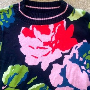 Anthropologie HWR Monogram Floral Sweater